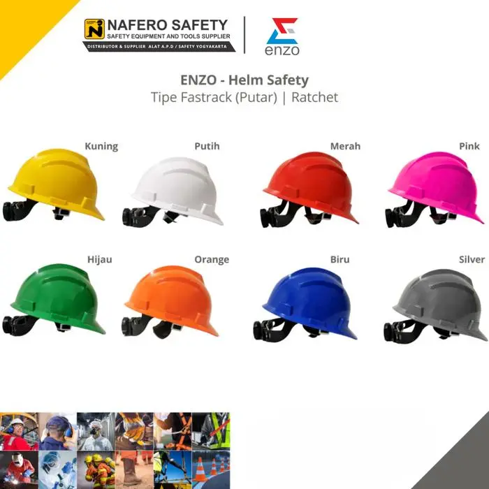 HELM SAFETY PROYEK FASTRACK PUTIH KUNING MERAH HIJAU BIRU ORANGE ENZO