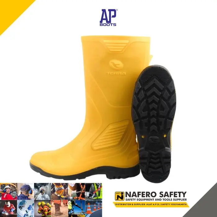 Sepatu Boot Hujan AP BOOTS TERRA ECO 3 Warna KUNING AP BOOTS Rain Boots Proyek Karet Anti Slip, Air, Minyak, Ringan
