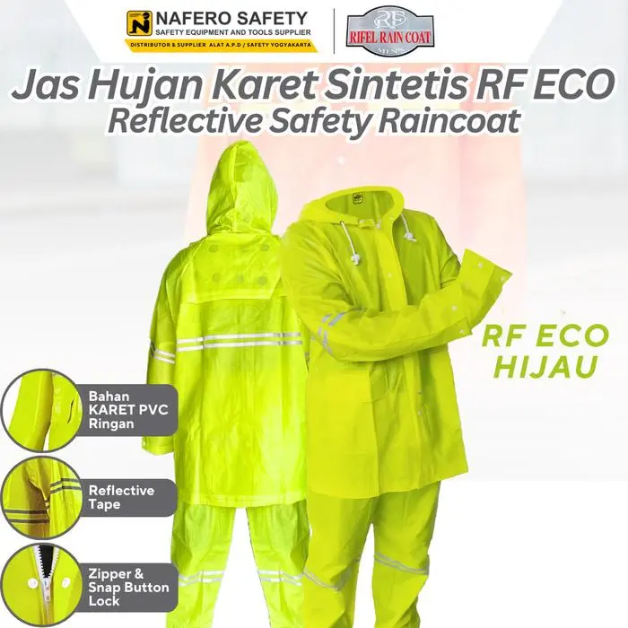 Jas Hujan RF ECO Jas Hujan Bahan Karet PVC Polyester Ringan Multifungsi Untuk Proyek Lapangan & Kendaraan Warna